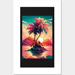 Sunset Palm Posters and Art